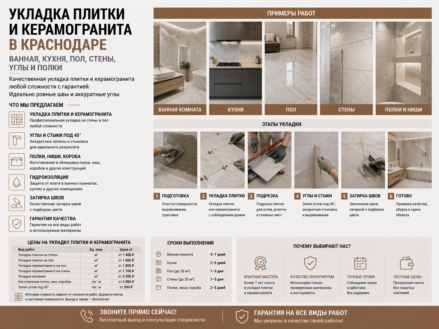 Укладка плитки и керамогранита в Краснодаре | РемСтройКубань